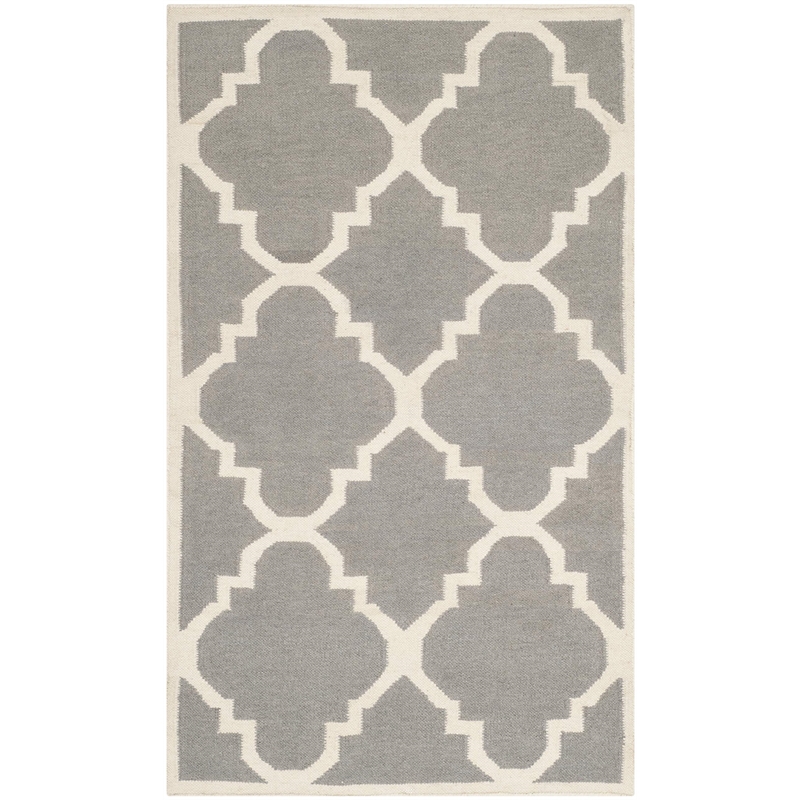Safavieh Dhurries Grey Contemporary Rug - 3' x 5'
