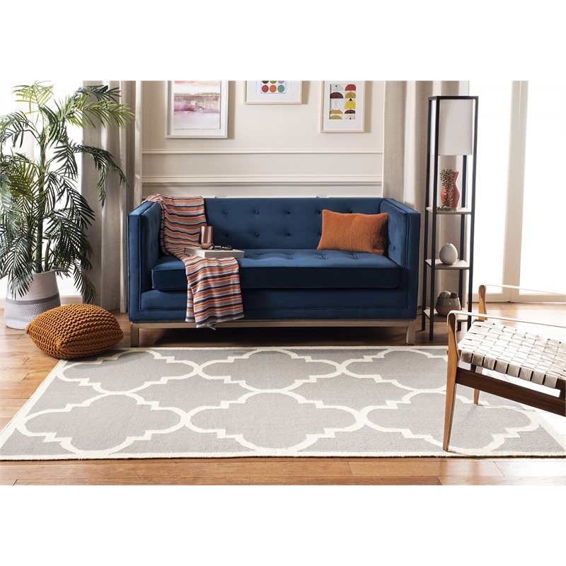 Safavieh Dhurries Grey Contemporary Rug - 3' x 5'