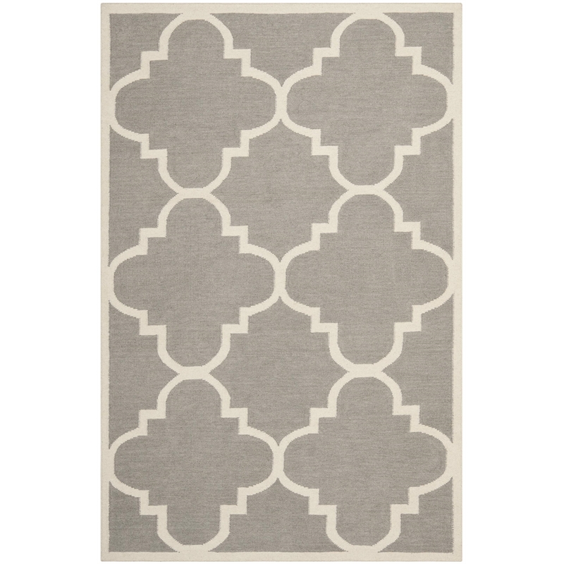 Safavieh Dhurries Grey Contemporary Rug - 4' x 6'