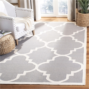Safavieh Dhurries Grey Contemporary Rug - 6' x 9'