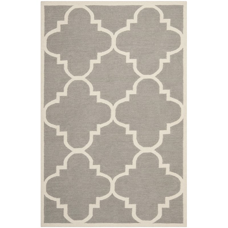 Safavieh Dhurries Grey Contemporary Rug - 6' x 9'
