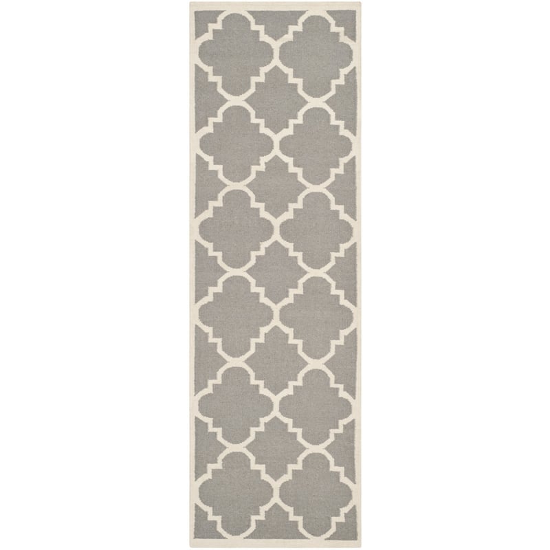 Safavieh Dhurries Grey Contemporary Rug - Runner 2'6