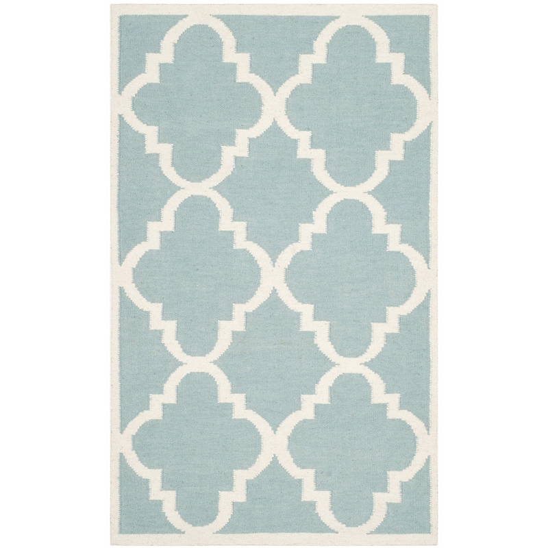 Safavieh Dhurries Light Blue Contemporary Rug - 3' x 5'