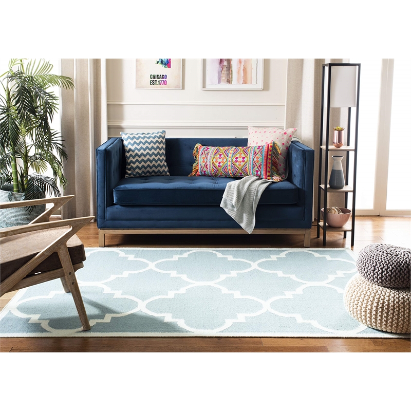Safavieh Dhurries Light Blue Contemporary Rug - 4' x 6'