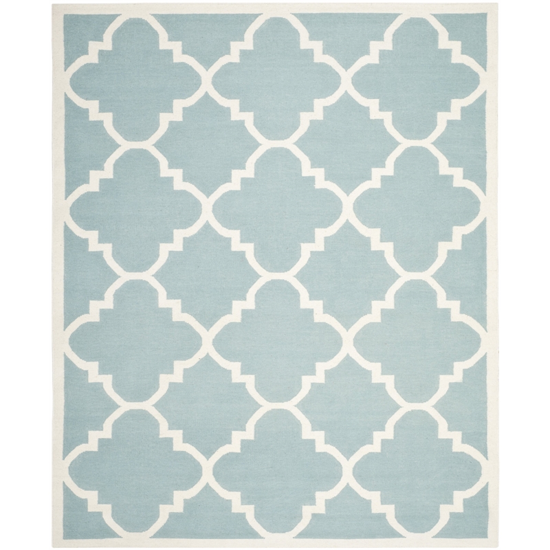 Safavieh Dhurries Light Blue Contemporary Rug - 9' x 12'