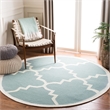 Safavieh Dhurries Light Blue Contemporary Rug - Round 6'