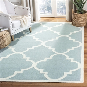 Safavieh Dhurries Light Blue Contemporary Rug - Square 6'
