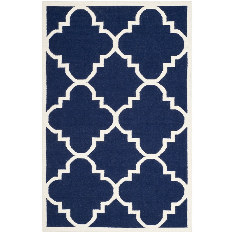 Safavieh Dhurries Navy Contemporary Rug - 4' x 6'