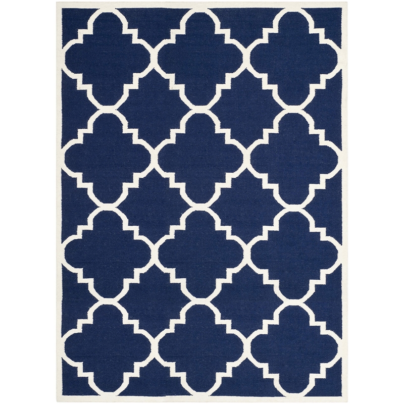 Safavieh Dhurries Navy Contemporary Rug - 9' x 12'
