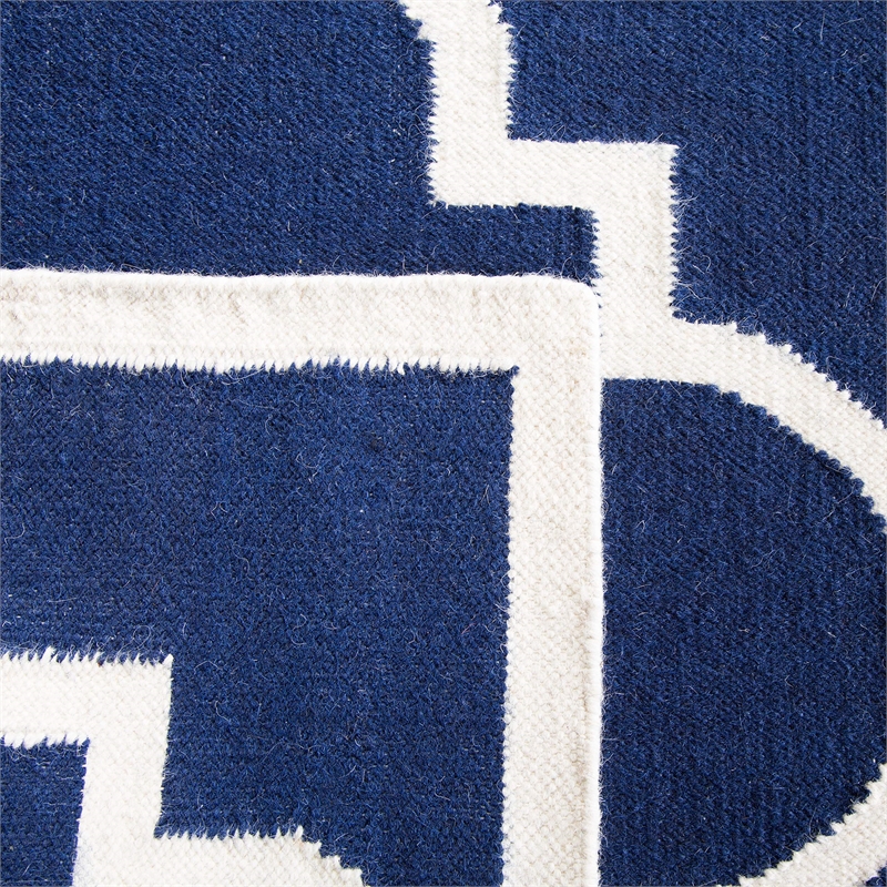 Safavieh Dhurries Navy Contemporary Rug - 10' x 14'