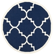 Safavieh Dhurries Navy Contemporary Rug - Round 6'