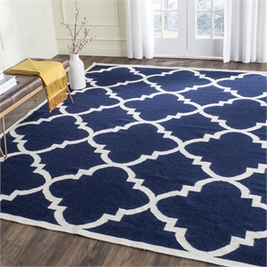 Safavieh Dhurries Navy Contemporary Rug - Square 6'