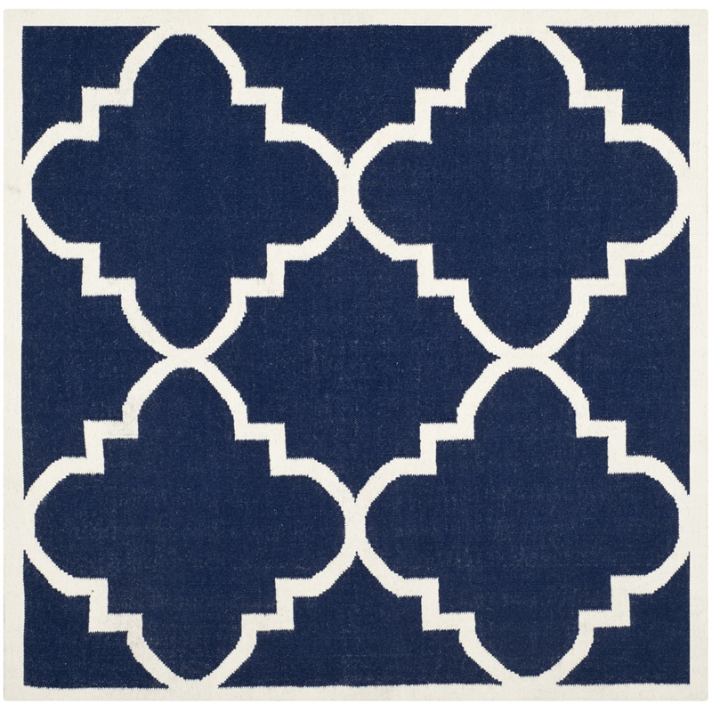 Safavieh Dhurries Navy Contemporary Rug - Square 6'