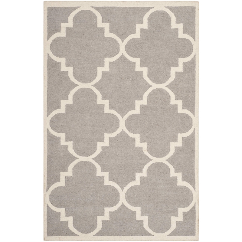 Safavieh Dhurries Dark Grey Contemporary Rug - 5' x 8'