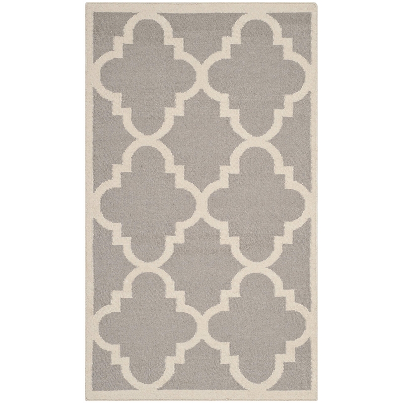 Safavieh Dhurries Dark Grey Contemporary Rug - 9' x 12'