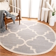 Safavieh Dhurries Dark Grey Contemporary Rug - Round 6'