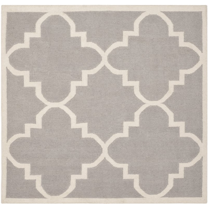 Safavieh Dhurries Dark Grey Contemporary Rug - Square 6'