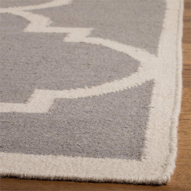 Safavieh Dhurries Dark Grey Contemporary Rug - Square 6'