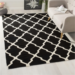 Safavieh Dhurries Black Contemporary Rug - Square 6'