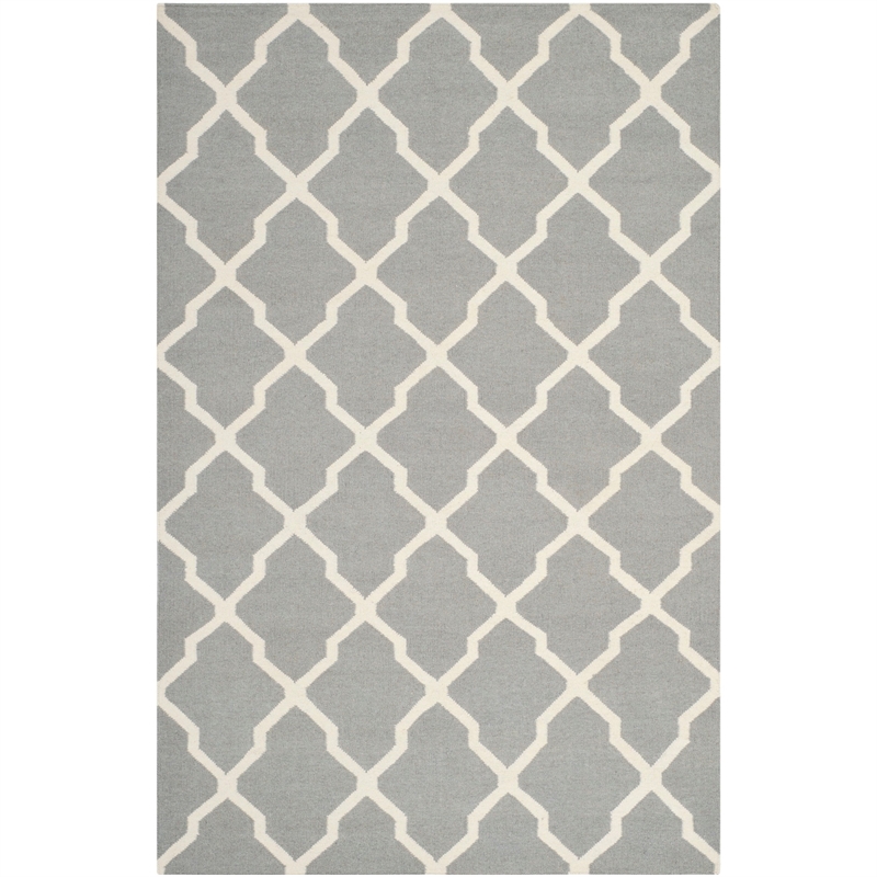 Safavieh Dhurries Grey Contemporary Rug - 8' x 10'
