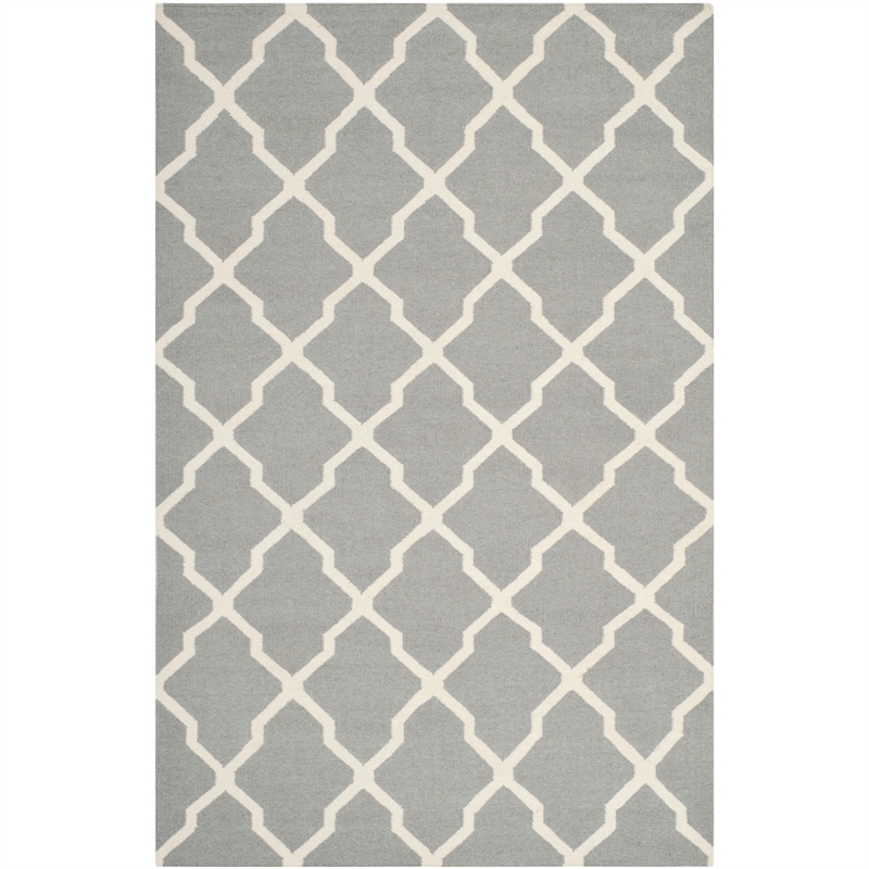 Safavieh Dhurries Grey Contemporary Rug - 9' x 12'