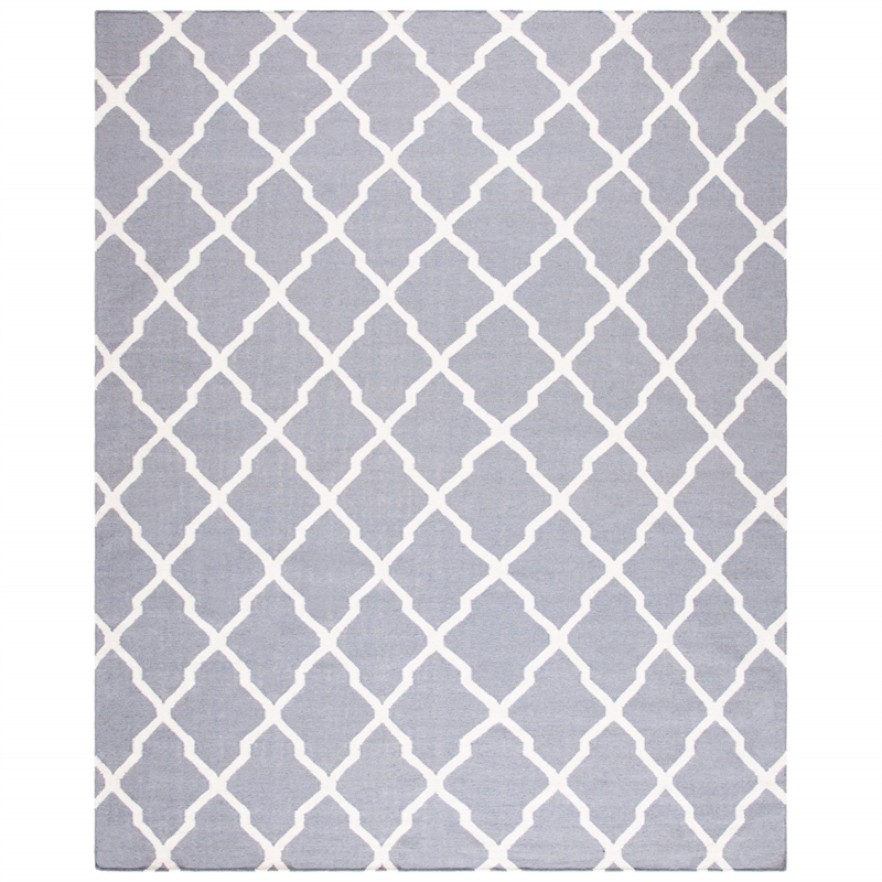 Safavieh Dhurries Grey Contemporary Rug - 10' x 14'