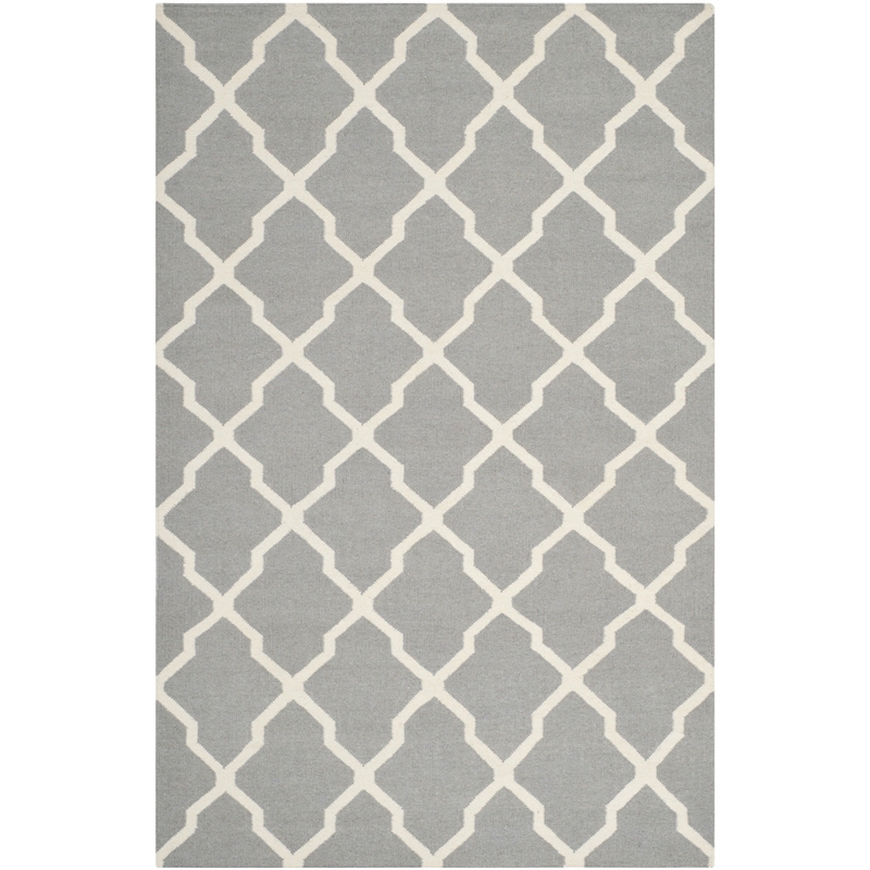 Safavieh Dhurries Grey Contemporary Rug - 10' x 14'