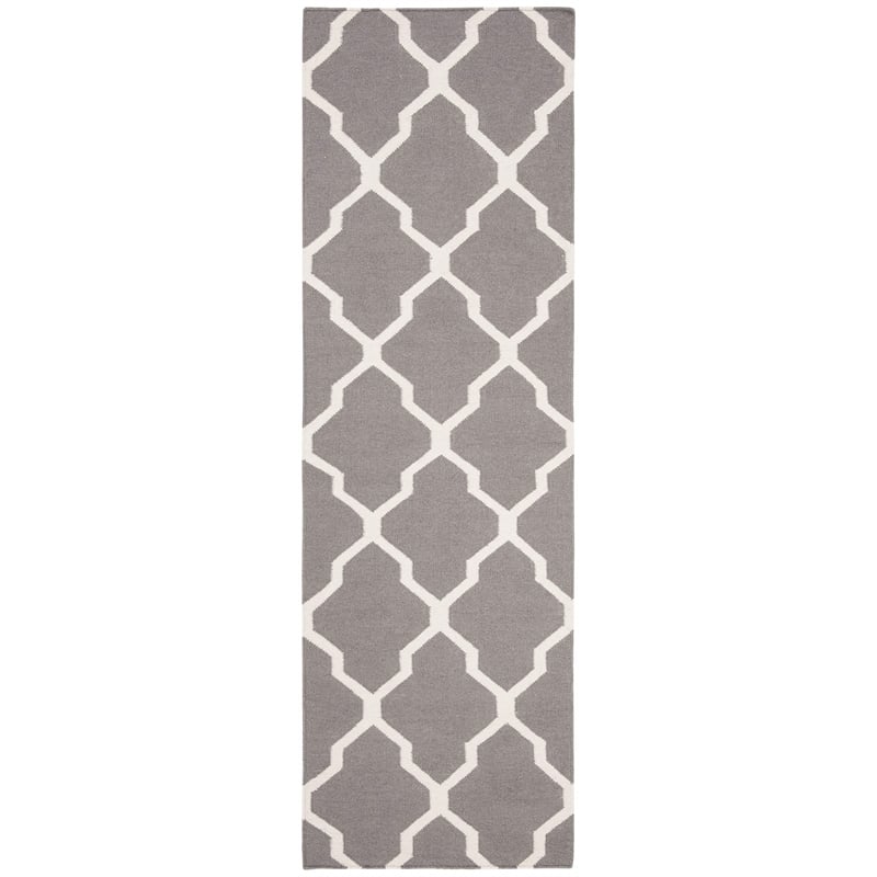 Safavieh Dhurries Grey Contemporary Rug - Runner 2'6
