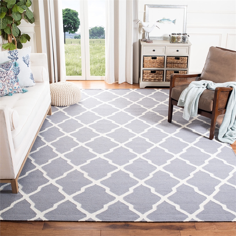 Safavieh Dhurries Grey Contemporary Rug - Square 6'