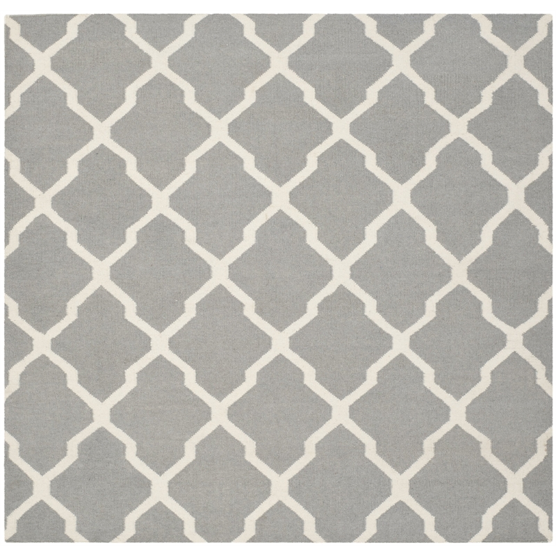 Safavieh Dhurries Grey Contemporary Rug - Square 6'