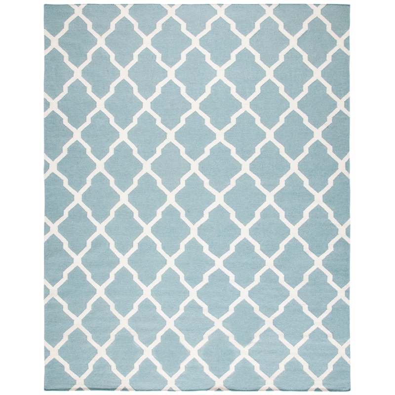 Safavieh Dhurries Light Blue Contemporary Rug - 9' x 12'