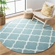 Safavieh Dhurries Light Blue Contemporary Rug - Round 6'