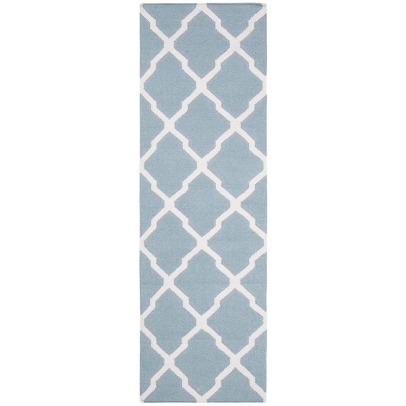 Safavieh Dhurries Light Blue Contemporary Rug - Runner 2'6