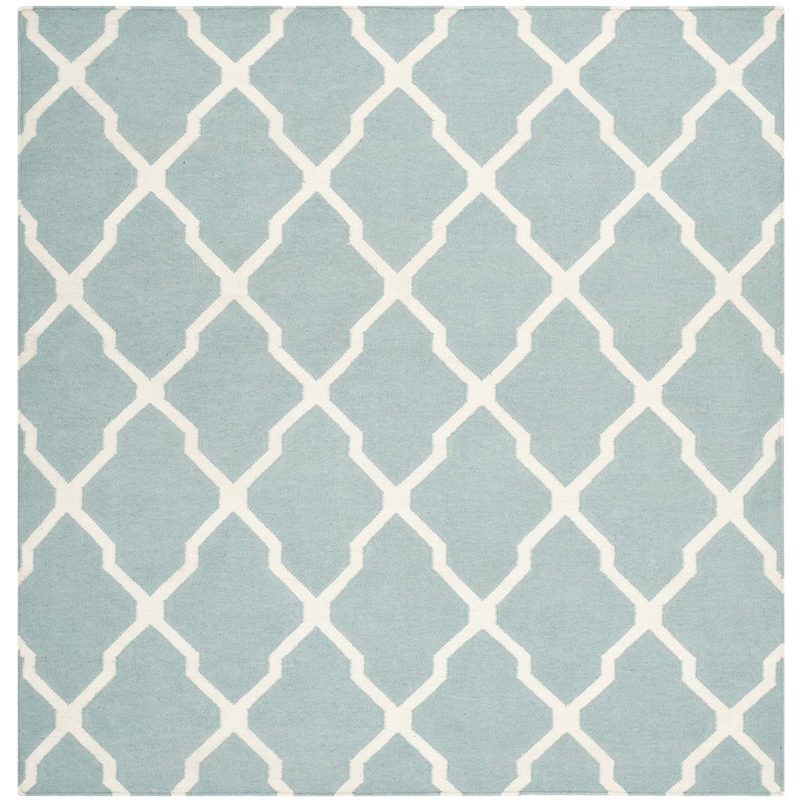 Safavieh Dhurries Light Blue Contemporary Rug - Square 6'