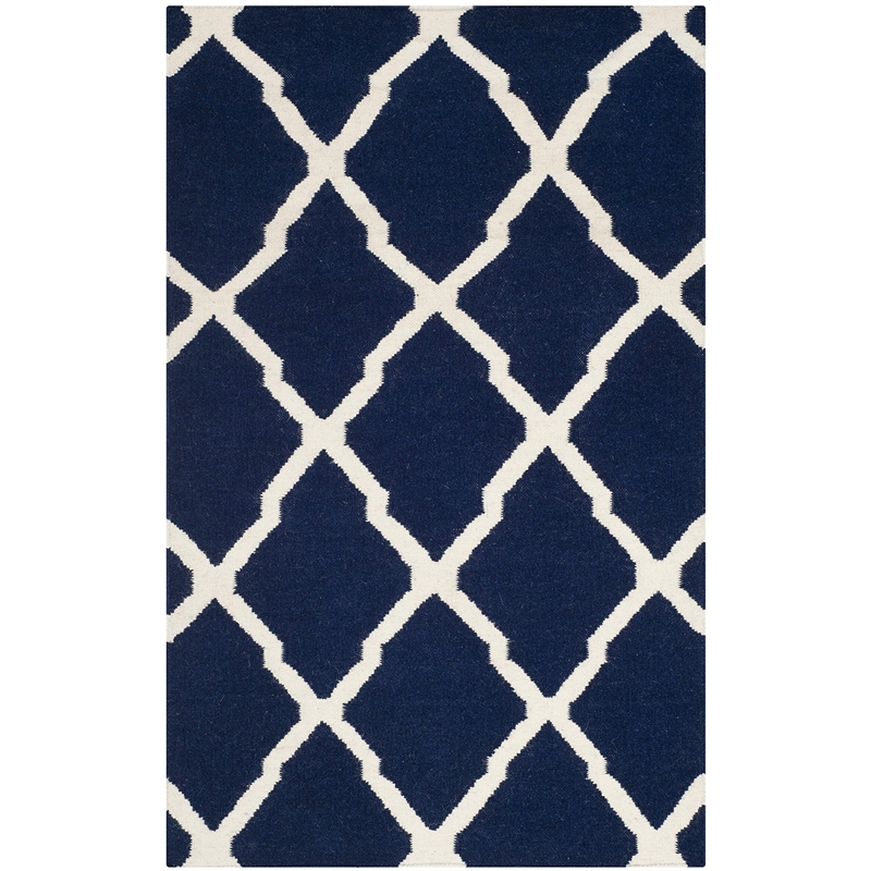 Safavieh Dhurries Navy Contemporary Rug - 3' x 5'