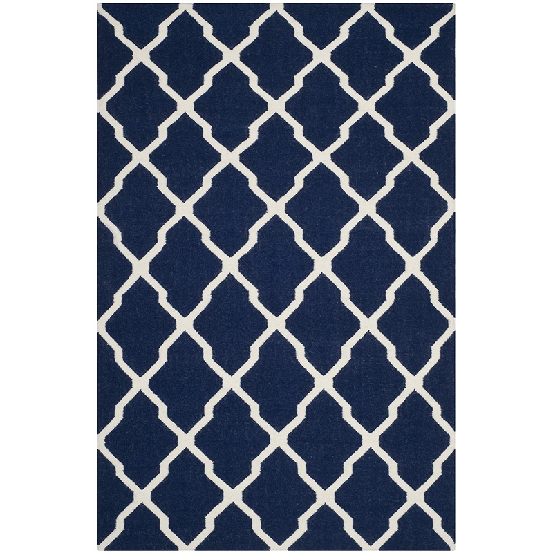 Safavieh Dhurries Navy Contemporary Rug - 6' x 9'