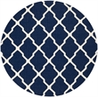 Safavieh Dhurries Navy Contemporary Rug - Round 6'
