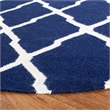 Safavieh Dhurries Navy Contemporary Rug - Round 6'