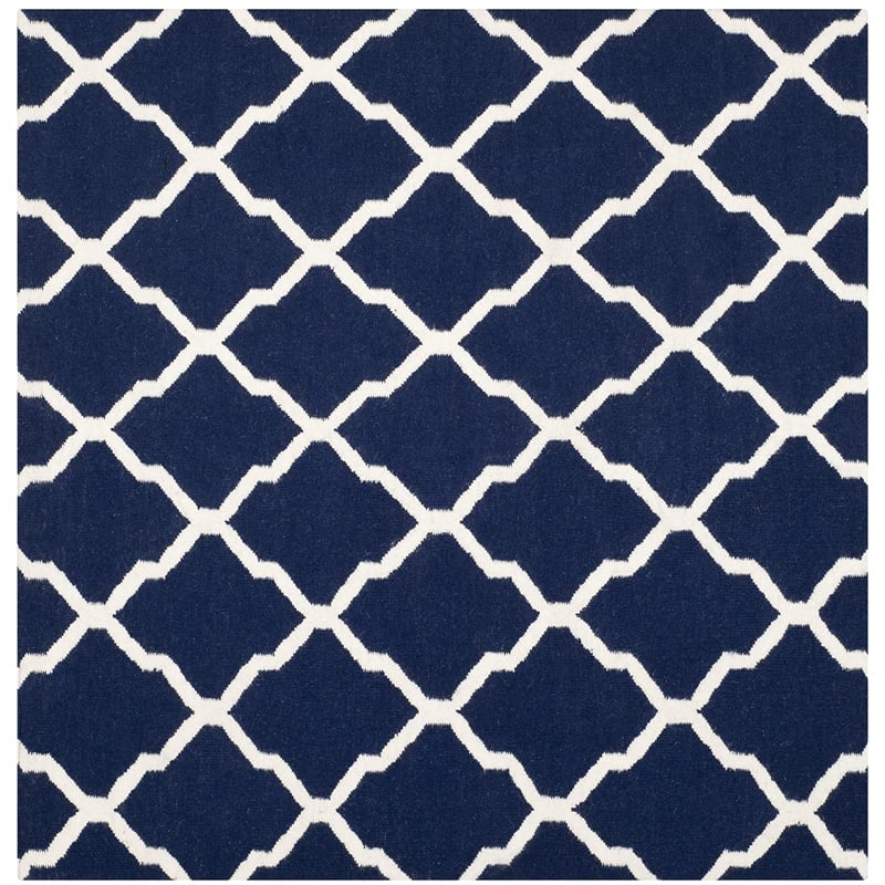 Safavieh Dhurries Navy Contemporary Rug - Square 6'