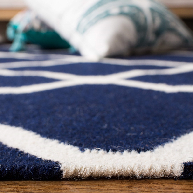 Safavieh Dhurries Navy Contemporary Rug - Square 6'