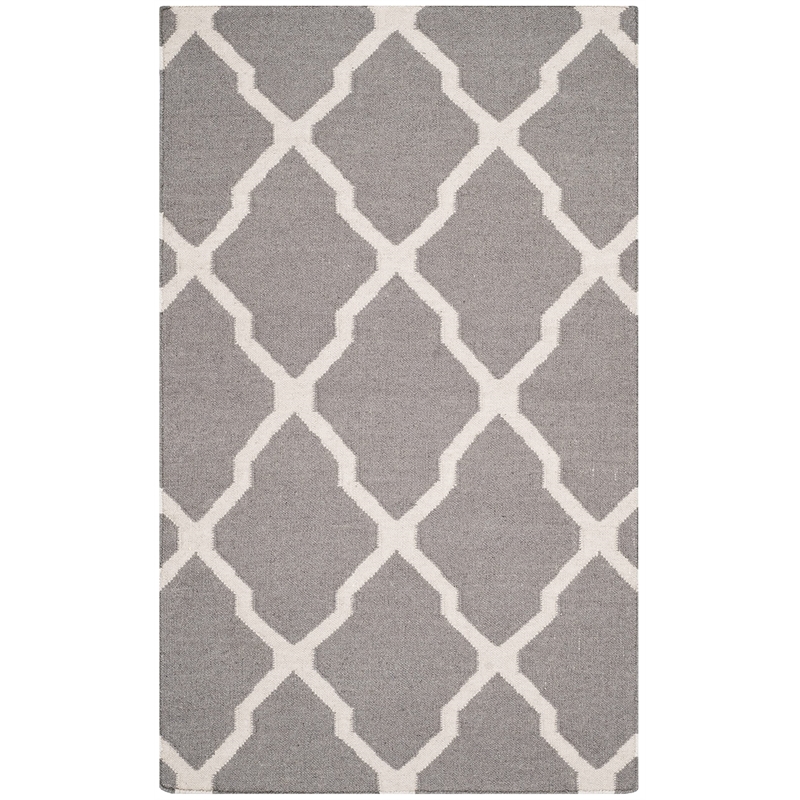 Safavieh Dhurries Dark Grey Contemporary Rug - 3' x 5'