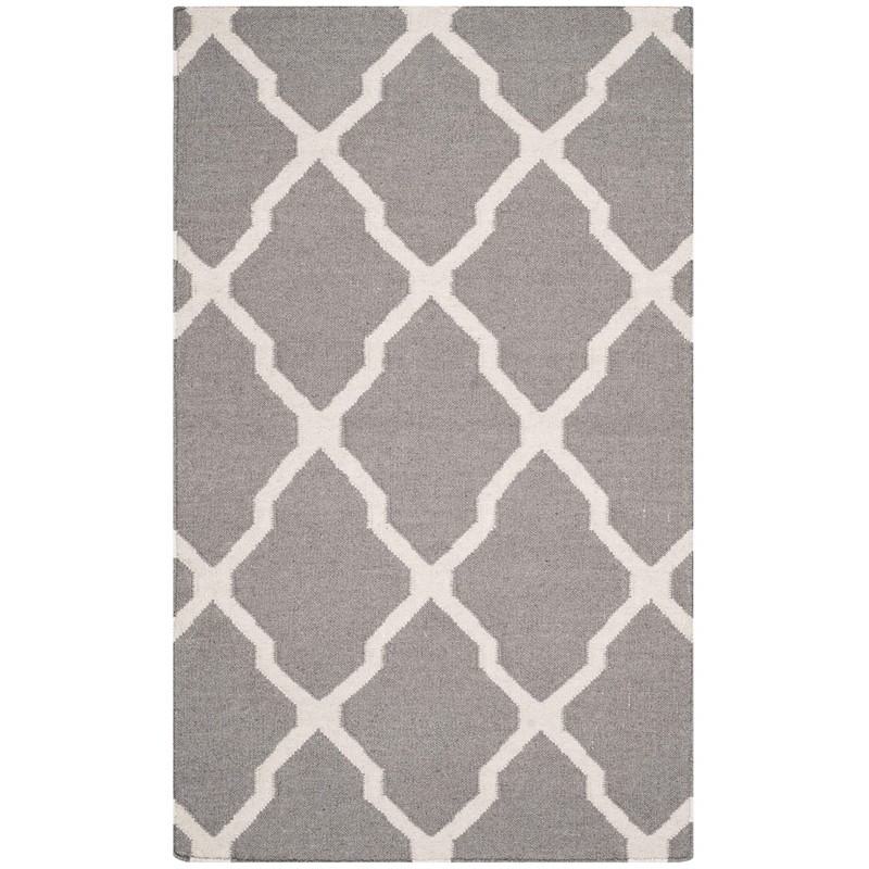 Safavieh Dhurries Dark Grey Contemporary Rug - 3' x 5'