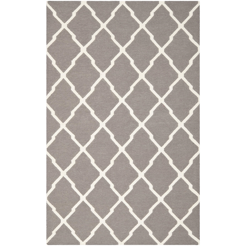 Safavieh Dhurries Dark Grey Contemporary Rug - 5' x 8'