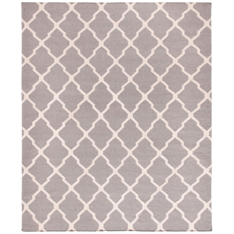 Safavieh Dhurries Dark Grey Contemporary Rug - 10' x 14'