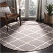 Safavieh Dhurries Dark Grey Contemporary Rug - Round 6'