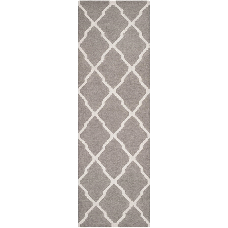 Safavieh Dhurries Dark Grey Contemporary Rug - Runner 2'6