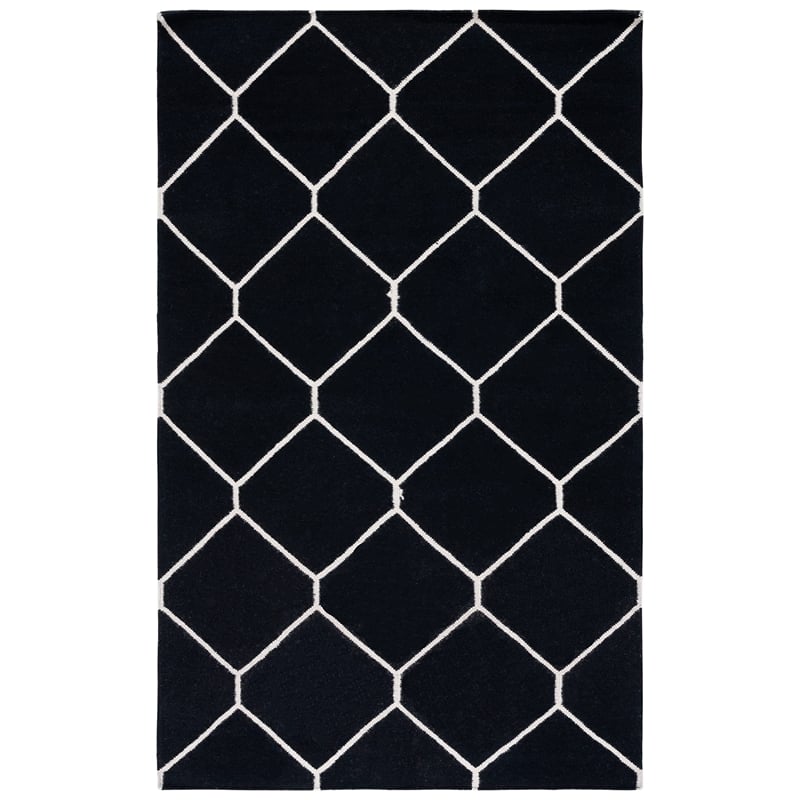 Safavieh Dhurries Black Contemporary Rug - 4' x 6'