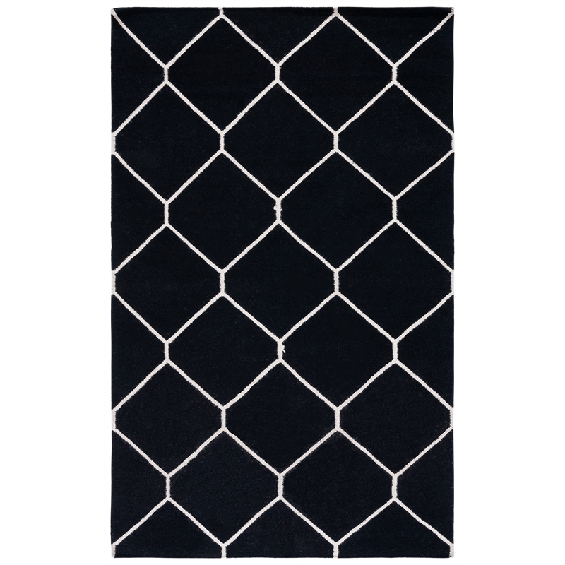 Safavieh Dhurries Black Contemporary Rug - 6' x 9'