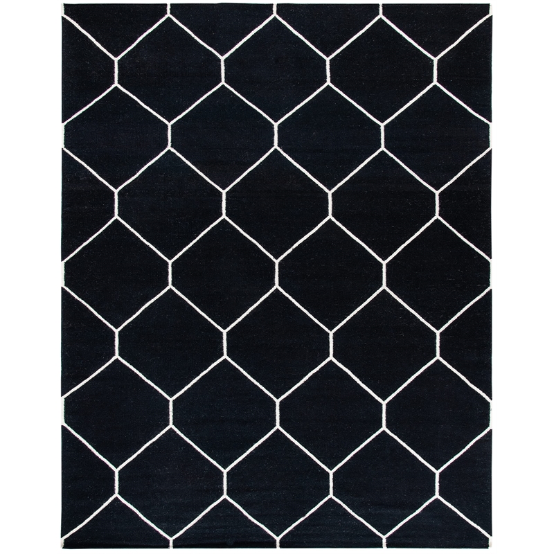 Safavieh Dhurries Black Contemporary Rug - 8' x 10'