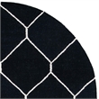Safavieh Dhurries Black Contemporary Rug - Round 6'